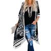 S-kini Kimono Cardigan estivo, da spiaggia, in chiffon, poncho da spiaggia, pareo boho, bikini Nero 42