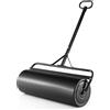 RELAX4LIFE 63L Rullo da Giardino per Prato, Larghezza 90 cm, Ø Rullo: 30 cm, Rullo Giardino Compattatore, Rullo Riempibile con Acqua e Sabbia per Giardino e Patio (63L-137 x 90 x 30CM, Nero)