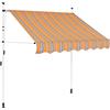 KTHLBRH Tenda da Sole Retrattile Manuale tende per esterno balcone tenda da sole per esterno tenda da sole Adatto per patii, balconi e giardini 200 cm a Strisce Blu e Gialle