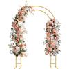 Mqwdxzfes Supporto per arco a doppio tubo, 220 cm, struttura in metallo con piedini, arco per feste per palloncini, fiori, decorazione per giardino, compleanno, matrimonio (oro)