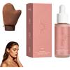 PYRUVAE Gocce Abbronzanti Viso e Corpo (50ml) con Guanto Autoabbronzante, Siero Autoabbronzante per un'Abbronzatura Naturale e Uniforme, Kit Professionale con Applicatore Morbido - Marrone
