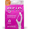 GRIN Smooth Flosspyx, 150 plettri per filo interdentale, sapore di menta, plastica riciclata, filo interdentale liscio, denti stretti, testa di alta qualità con stuzzicadenti pieghevole