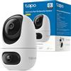 Tapo C245D Telecamera WiFi Interno Doppio Obiettivo 2K+2K, Pan/Tilt, Doppia Vista su 1 Schermo, Tracciamento Smart, AI Persone/Animali/Veicoli/Bimbi, Visione Notturna IR fino a 12 m