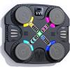 ZELURXX Tappetino elettronico per boxe a 4 zone per bambini, musica a LED, Bluetooth, riduzione dello stress, allenamento alla reazione, nero