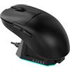 AJAZZ AJ159P MC Gaming Mouse wireless e con cavo, 3 modalità (2.4G/BT/USB), 12000 DPI, batteria da 400 mAh, base di ricarica magnetica, nero