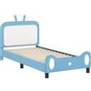 vidaXL Struttura letto per bambini con testiera, blu, 80 x 200 cm, PU