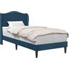 vidaXL Letto con testiera Blu 100 x 200 cm Velluto
