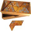 LOGOPLAY Tridomino, Domino a Triangolo, Gioco di Posa, Gioco da Tavolo in Legno Con Punti Colorati (Marrone)