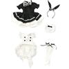 niannyyhouse 1/3 1/4 1/6 BJD Bambole Vestiti Vestiti Grembiule Copricapo Mutande Calzini Coniglietto Cameriera Vestito Snodato Bambole Accessori Vestire Regalo (1/3BJD), Nero, Bianco