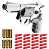 WANGHONGGOGO 18 pistole giocattolo soft-ball, pistole a dardi in schiuma, revolver, con palline morbide e bossoli, adatte a ragazzi dai 14 anni in su, regalo di compleanno (bianco e lime)