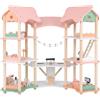 RELAX4LIFE Casa delle Bambole Alto 86 cm, Villa di Lusso in Legno, 32 Mobili e Accessori inclusi, Cameretta, Terrazza e Garage, Giocattolo per Bambini 3+ Anni