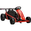 AIYAPLAY GoKart elettrico AIYAPLAY, 2 motori da 24 V, modalità drift a 13 km/h, go-kart elettrico per bambini da 6 a 12 anni, ruote anteriori in PU, sedile avvolgente, clacson e musica, struttura solida, rosso