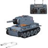 WANENGEDIY Carri armati RC, scala 1/64 2.4G Mini RC Battle Tank Model con modalità di combattimento a infrarossi, torretta rotante e guida a pista, regali modello di veicoli militari (RTR)