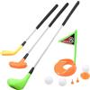 Generico Golf Bambini Set Gioco 3 Mazze in Metallo 3 Palline Buca con Bandierina 2 Tee 1 Tee Shot Gioco Golf Giochi Bambini Interno Esterno Giochi da Giardino per Bambini Golf Giochi All'Aperto Set Mini Golf