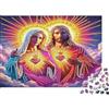 JWNDFKPVXZGL Figure Religiose Sacro Cuore Puzzle 1000 Pezzi Carta per Adulti Effetto Luminoso Puzzle per Famiglia Relax Concentrato 38x26cm/1000pcs
