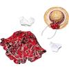Gralara 1 Pezzo Mini Figura Gonna Top Cappello Mutandine Abbigliamento per Modellini Azione Donna in Tessuto Adatto a Collezionisti Personalizzazione Regalo, 4pc Rossi