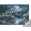 JWNDFKPVXZGL Lupo Chiaro di Luna Puzzle 1000 Pezzi in Carta per Adulti Paesaggio Set Puzzle 1000 Pezzi Relax Casa Regalo 52x38cm/1000pcs