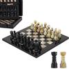 MARBLE RANGE Set di scacchi in marmo per adulti, 25,4 cm, fatto a mano, in onice nero e verde, con 32 pezzi di scacchi, 2 regine extra e scatola portaoggetti, gioco da viaggio di lusso, elegante per la decorazione