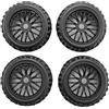 Wisboey 4 pezzi RC e pneumatici con ruote esagonali da 17 mm, scala 1/8 per auto 1:8 RC su strada