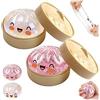 Hlayshing Giant Dumpling Squishy, Mystery Dumpling Squishy, Gigante Glitter Squishys Ravioli，Palla Antistress Gigante Misteriosa, Giocattolo Antistress Bao Bun Con Vaporiera Per Bambini Adulti（Rosa+Trasparente）