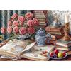 Bullglesup Puzzle per adulti, 1000 pezzi, Books and Roses con poster, si adattano perfettamente tra loro lettere sul retro, senza polvere, regalo per anziani (70 x 50 cm)