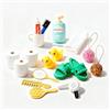 QXRXN Set di 17 accessori per il bagno, accessori per la decorazione della casa delle bambole, set di accessori per il bagno con pantofole