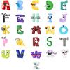 WANZPITS Alfabeto Lore Building Block Set, 26 giocattoli per l'istruzione Lettere ABC Learning Toy Fun Filled Alphabet Knowledge Action Figure Animal Construction Sets (969 pezzi),Lovely Letters