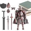 Generic Action Robot Figure | Modello d'azione del cavaliere medievale multi-snodato, statuetta mobile da scrivania con base staccabile per libreria, comodino