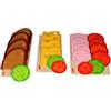 Goki Bambilino Goki - Set di dischi per pane, salumini e formaggio, con accessori per insalata e verdure, per pane, salumi, formaggio per negozi e cucina giocattolo
