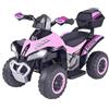 GLOBO SpA Racing Quad Elettrico per Bambini, ATV Rosa e Nero, Batteria Li-ion 8,4V, con Portapacchi e Fari LED