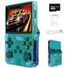 AIUOUS R36S 2025 Nuova console di gioco portatile retrò, mini console per videogiochi HD 20000+ HD, schermo IPS da 3,5 pollici, console portatile per videogiochi arcade regalo per adulti (verde)