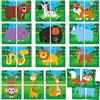 SpriteGru Gioco di Memoria con Animali della Giungla, 28 Carte Spesse, Gioco di Abbinamento Testa-Coda di Animali Selvatici per 1-5 Giocatori, Gioco di Memoria per Età 18 Mesi+
