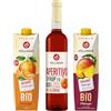 HÖLLINGER - JUST LOVING NATURE Höllinger Sciroppo Aperitivo Sunrise Bundle, Senza Alcol, Sciroppo Bitter Orange 0,5L, Succo d'Arancia 1L, Succo di Mango 1L