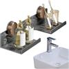 Zubehors Ripiano Sopra Il Rubinetto,Organizzatore da Parete per il Bagno - Organizzatore Acciaio al Carbonio Rimovibile con Ventose per Conservazione