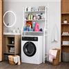 Fenix Home Scaffale Sopra Lavatrice 3 Ripiani, Mobile Salvaspazio Bagno e Lavanderia in Acciaio Bianco, Coprilavatrice Porta Detersivi, Scaffale Sopra WC con Tubo Ø19 mm, Kit Montaggio Incluso