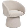 Duhome Sedia da Sala da Pranzo in Bouclé Poltrona Moderna Poltrona Imbottita, Sedia Imbottita Design a Cono Girevole a 360 Gradi per Sala da Pranzo Soggiorno Ufficio, Kaki Chiaro