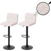 Mendler Set 2 sgabelli da Bar HWC-G87, Sedia da Bar, Girevole e Regolabile in Altezza, Tessuto Boucle (450g/m²) - Avorio Bianco