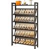 Generic Scarpiera sottile in metallo per corridoio, salvaspazio, per scarpe sottili, mensole angolate in rete e ripiano superiore, ideale per armadi e telai di porte, colore nero, facile da montare (70 cm)