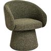 Duhome Sedia da Sala da Pranzo in Bouclé Poltrona Moderna Poltrona Imbottita, Sedia Imbottita Design a Cono Girevole a 360 Gradi per Sala da Pranzo Soggiorno Ufficio, Verde