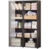 Generic Armadio Guardaroba con Ante Scorrevoli, 125cm Altezza, Design Antipolvere, Scaffali Multipli, nero, 40x28x125cm