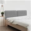 DHOME Testiera Imbottita Liscia Arrotondata in Tessuto Aqualine per Parete Acustica Testate Letto Fonoassorbenti Camera da Letto (Grigio, 190cm Dual)
