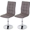 Mendler Set 2X sedie Soggiorno Eleganti HWC-C41 Design Moderno Ecopelle Sala Pranzo Grigio Tortora