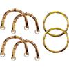 Kellegour Manici Bamboo per Borse,6 Pezzo Manici per Borsa in Bambu di Ricambio,Manico per Borsa in Bambu a Forma di U e Rotonde,Manici per Borse per Manici di Borse,Accessori per Borse Fai da Te