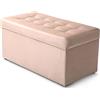 MG Design Pouf contenitore imbottito 45 × 90 cm Oro rosa - capacità ca. 100 L, fino a 300 kg, seduta morbida, struttura solida, già montato e facile da pulire