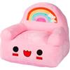Palmitessa Poltrona Bambini 2 Anni Poltroncina per Bambini Orso Peluche, Sedia per Bambini, Comoda e Legger Per Bambini 12+ Mesi,Beige (Poltrona Rosa)