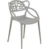 Totò Piccinni Sedia INFINITY TIMBER Impilabile Design Moderno in Polipropilene (Grigio, 1 Pz)