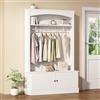 ZKLOEP Armadietto d'ingresso bianco, stand appendiabiti con scarpiera, armadio, scarpiera indipendente, salvaspazio, ingresso, corridoio, scaffali regolabili
