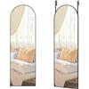SONGMICS Specchio Integrale Appeso 120 x 40 cm, Specchio Curvo, Telaio in Lega di Alluminio, Vetro Temperato per Camera, Soggiorno, Dressing, Nero Inchiostro LFM033B01