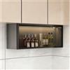 DIHRVTHC Mobiletto pensile con ante in vetro,Mobiletto pensile in legno massello resistente per cucina, bagno o soggiorno, salvaspazio ed elegante(Gray,80cm)