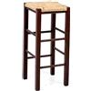 HOME FURNISCHING BUONOCORE SGABELLO SEDIA IL LEGNO NOCE SCURO H CM 70 SEDUTA QUADRATA IN PAGLIA CON PIEDI DRITTI BUONOCORE